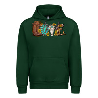 Forest Green western love bull skull with gemstone and sunflowe Urban Hoodie - texasbilliewilder