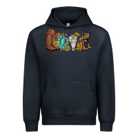 Navy western love bull skull with gemstone and sunflowe Urban Hoodie - texasbilliewilder