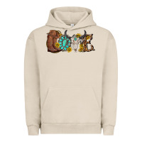 Western Love Bull Skull With Gemstone And Sunflowe Urban Hoodie | Teevron