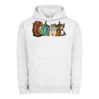 Pigment Lunar Rock western love bull skull with gemstone and sunflowe Urban Hoodie - texasbilliewilder