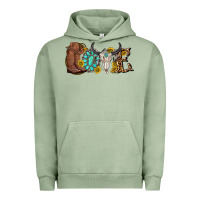 Pigment Oil Green western love bull skull with gemstone and sunflowe Urban Hoodie - texasbilliewilder