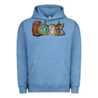 Pigment Pebble Blue western love bull skull with gemstone and sunflowe Urban Hoodie - texasbilliewilder