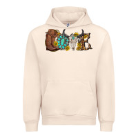 Sandshell western love bull skull with gemstone and sunflowe Urban Hoodie - texasbilliewilder