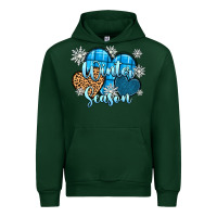 Forest Green snow hearts winter season Urban Hoodie - Zillion Design Studio