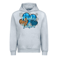 Heather Grey snow hearts winter season Urban Hoodie - Zillion Design Studio