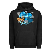 Pigment Black snow hearts winter season Urban Hoodie - Zillion Design Studio