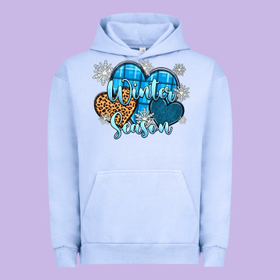 Snow Hearts Winter Season Urban Hoodie Designed By Zillion Design Studio