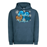 Pigment Midnight Navy snow hearts winter season Urban Hoodie - Zillion Design Studio