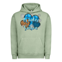 Pigment Oil Green snow hearts winter season Urban Hoodie - Zillion Design Studio