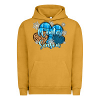 Pigment Peanut Butter snow hearts winter season Urban Hoodie - Zillion Design Studio