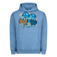 Pigment Pebble Blue snow hearts winter season Urban Hoodie - Zillion Design Studio