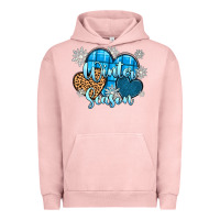 Pigment Salmon snow hearts winter season Urban Hoodie - Zillion Design Studio
