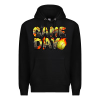 Black game day softball leopard Premium Hoodie - Zillion Design Studio