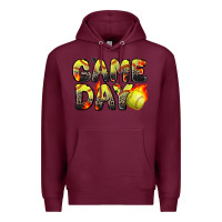 Burgundy game day softball leopard Premium Hoodie - Zillion Design Studio