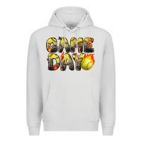 Dove Grey game day softball leopard Premium Hoodie - Zillion Design Studio