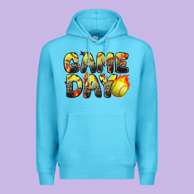 Game Day Softball Leopard Premium Hoodie Designed By Zillion Design Studio