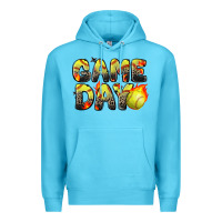 Ocean Blue game day softball leopard Premium Hoodie - Zillion Design Studio