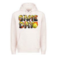 Pale Pink game day softball leopard Premium Hoodie - Zillion Design Studio