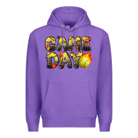 Purple game day softball leopard Premium Hoodie - Zillion Design Studio