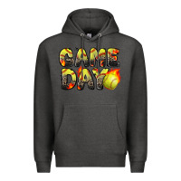 Charcoal Heather game day softball leopard Premium Hoodie - Zillion Design Studio