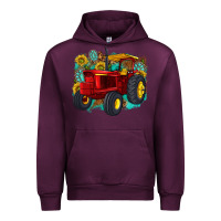 Mauve Wine western tractor Urban Hoodie - texasbilliewilder