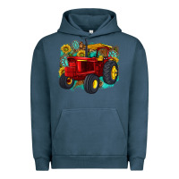 Pigment Midnight Navy western tractor Urban Hoodie - texasbilliewilder