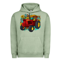 Pigment Oil Green western tractor Urban Hoodie - texasbilliewilder