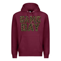 Burgundy game day leopard Premium Hoodie - Zillion Design Studio