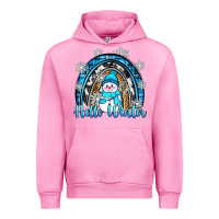 Fuchsia Pink hello winter rainbow Urban Hoodie - Zillion Design Studio