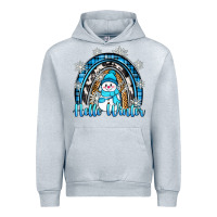 Heather Grey hello winter rainbow Urban Hoodie - Zillion Design Studio