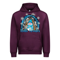 Mauve Wine hello winter rainbow Urban Hoodie - Zillion Design Studio