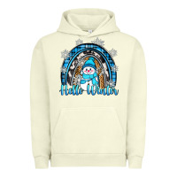 Pigment Pistachio hello winter rainbow Urban Hoodie - Zillion Design Studio