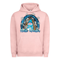 Pigment Salmon hello winter rainbow Urban Hoodie - Zillion Design Studio