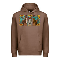 Chestnut horses with leopard and sunflowers Premium Hoodie - RanaPortraitStore