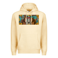 Pina Colada horses with leopard and sunflowers Premium Hoodie - RanaPortraitStore