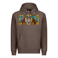 Coffee horses with leopard and sunflowers Premium Hoodie - RanaPortraitStore