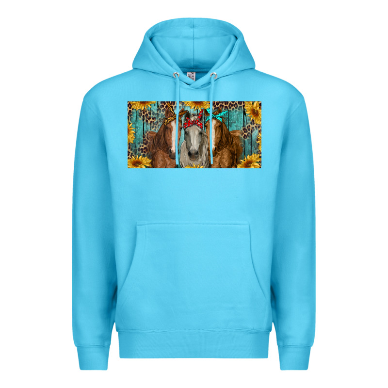 Horses With Leopard And Sunflowers Premium Hoodie by RanaPortraitStore | Teevron