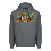 Rock horses with leopard and sunflowers Premium Hoodie - RanaPortraitStore