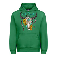 Emerald wild soul boho bull skull Urban Hoodie - texasbilliewilder