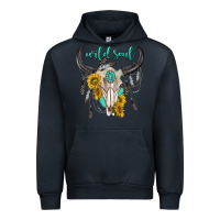 Navy wild soul boho bull skull Urban Hoodie - texasbilliewilder
