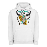 Pigment Lunar Rock wild soul boho bull skull Urban Hoodie - texasbilliewilder