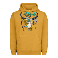 Pigment Peanut Butter wild soul boho bull skull Urban Hoodie - texasbilliewilder
