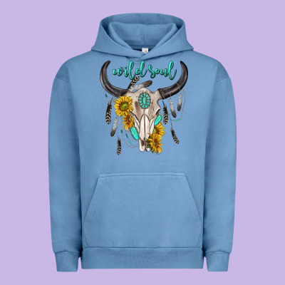 Urban Hoodie wild soul boho bull skull
