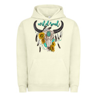 Pigment Pistachio wild soul boho bull skull Urban Hoodie - texasbilliewilder