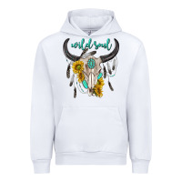 White wild soul boho bull skull Urban Hoodie - texasbilliewilder