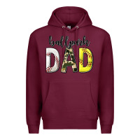 Burgundy ballpark dad with softball and baseball Premium Hoodie - texasbilliewilder