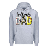 Heather Grey ballpark dad with softball and baseball Premium Hoodie - texasbilliewilder