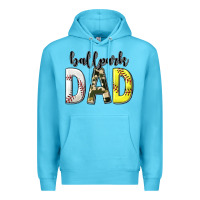 Ocean Blue ballpark dad with softball and baseball Premium Hoodie - texasbilliewilder