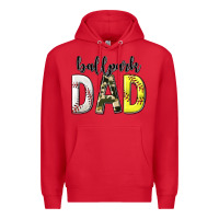 Red ballpark dad with softball and baseball Premium Hoodie - texasbilliewilder