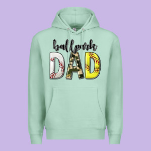 Ballpark Dad With Softball And Baseball Premium Hoodie Designed By Texasbilliewilder